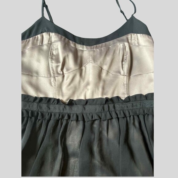 BCBG Max Azria Black & Blush Satin Chiffon Cocktail Dress Sz 8 | Y2K grunge - Picture 5 of 10